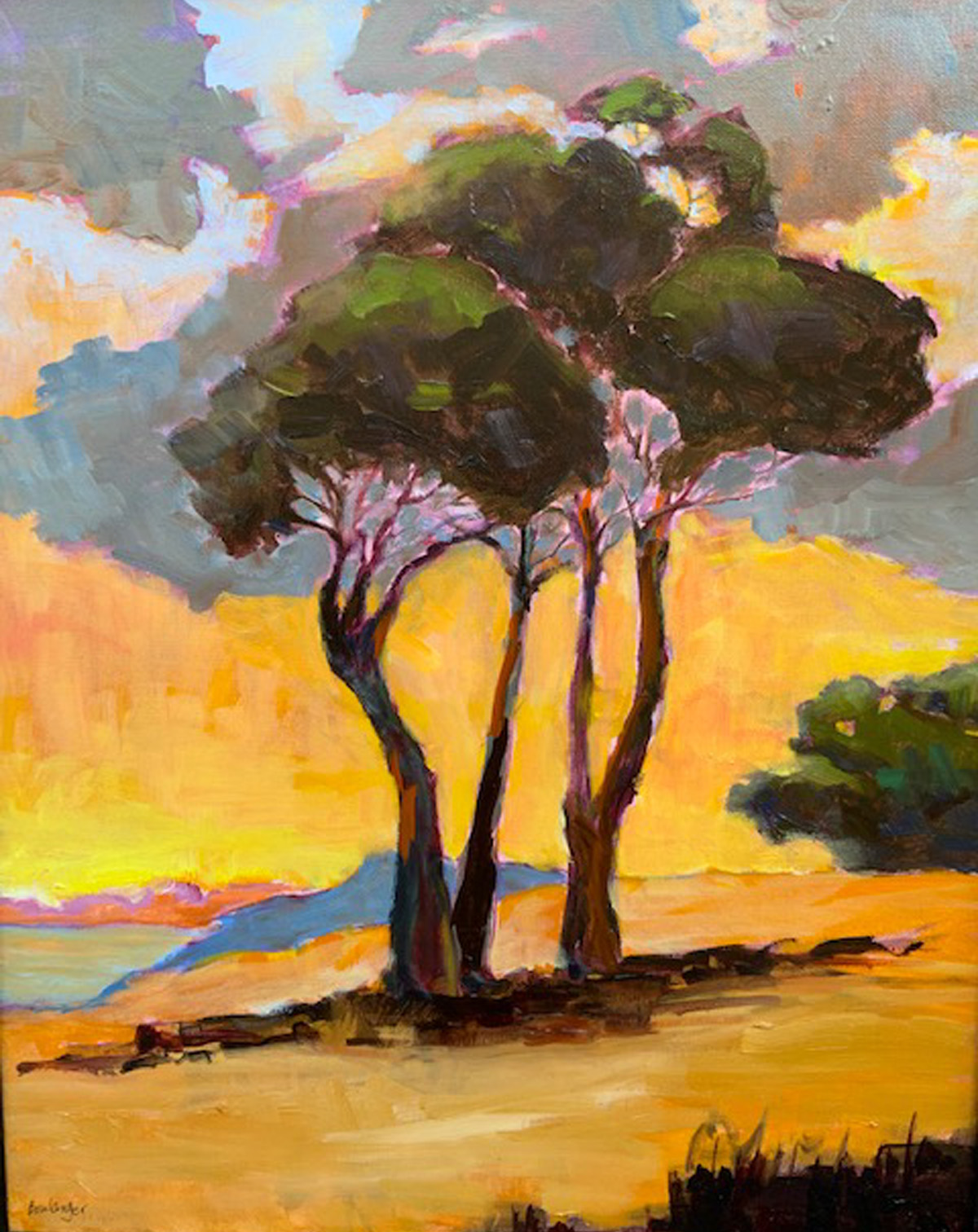 Oil painting of trees