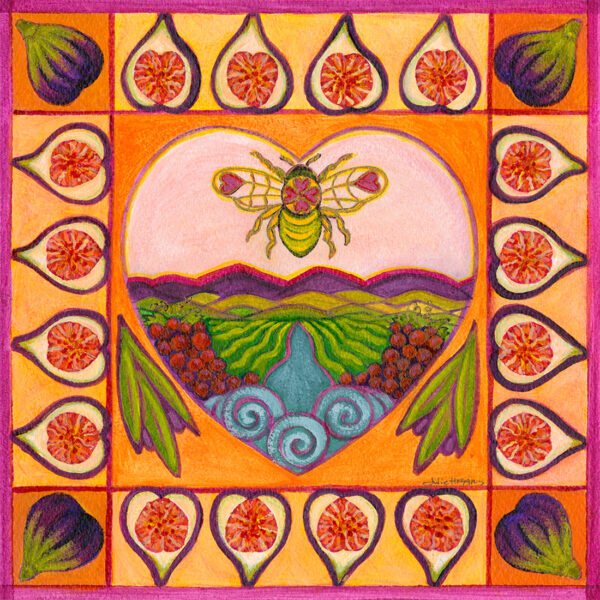 Bee and figs colorful