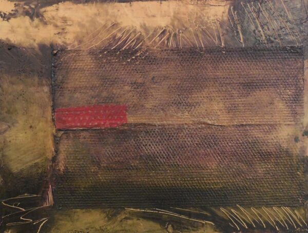 Roberta Alexander abstract painting in browns and golds