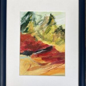 Bonnie Boren abstract painting of Red Rock mountain