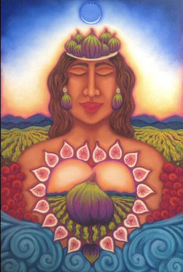 Julie Higgins Goddess of Figs, giclee print of goddess image