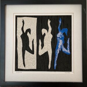 Marinka Solman black, beige, blue collage of thre ballerinas
