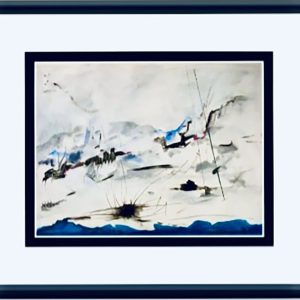 Bonnie Boren's abstract scene depicting waves, sky, clouds