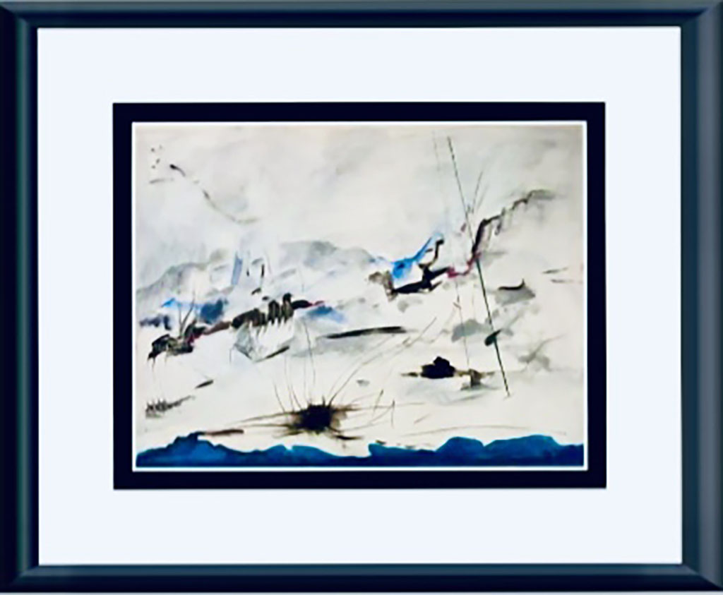 Bonnie Boren's abstract scene depicting waves, sky, clouds