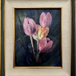 Kathryn Hainke's oil painting of pink tulips