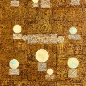 Joel Hoyer mixed media pigment on bronze leaf from occupied Bavaria