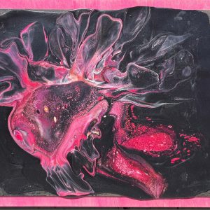 Sue Kearney's abstract image of a fish face in all pinks