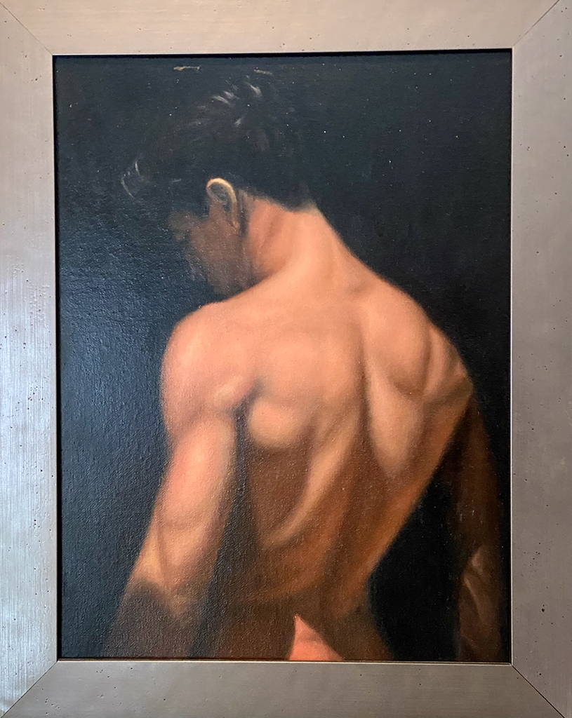 Gary Martin's oil on panel painting of the upper torso of a nude make